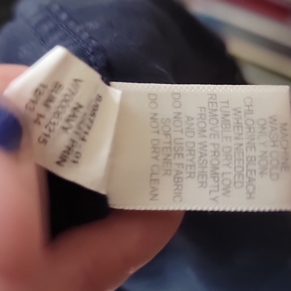 Banana Republic Navy Button Down Polka Dot Shirt - Picture 4 of 6